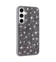 Galaxy S24 Kılıf Parlak Taşlı Tasarım Pırlanta Kılıf (Gri)