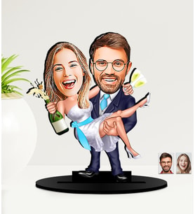 Kişiye Özel Karikatürlü  Sevgililer Günü Hediyesi   MDF Biblo