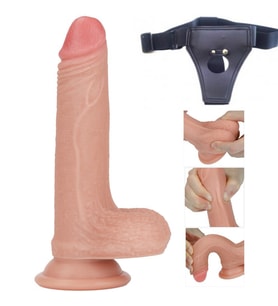 Lovetoy Nature Cock Serisi Özel Çift Katmanlı 18 Cm Takma Penis