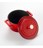 Metal Döküm Mini Tencere, 10 cm, 0.35 L Hacim, Kırmızı