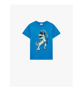 Koton Dinozor Baskılı Saks Erkek Çocuk T-Shirt 6SKB10092TK