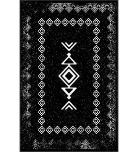 Eliana Home Baskılı, Yıkanabilir Kaymaz Taban Salon Halısı LNA0097-SD1045 100x150 cm (Siyah)