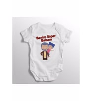 benim Süper Babam Yazılı Baskılı Bebek Zıbını