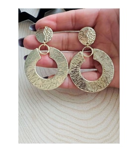 GOLD RENK SALLANTILI HALKA KÜPE ACR5098