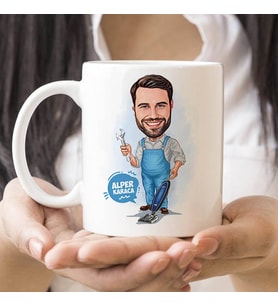 Kişiye Özel Evcil Erkek Karikatürlü Kupa Bardak