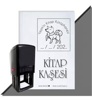 Kişiye Özel Sevimli Köpek 10 Tarihli Otomatik Kitap Kaşesi (Siyah)