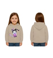 Unisex Baskılı Çocuk Swaetshirt Kapüşonlu 3 İplik Şardonlu Kuromi baskılı (Taş)
