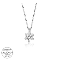 Swarovski Taşlı Gümüş Tektaş Bayan Kolye