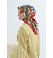 Armine Saf İpek Sura Eşarp-2026 İlkbahar-Yaz- 950000D (Kırmızı)