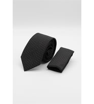 Siyah-Gri Desenli 7 Cm Kravat 1090260114
