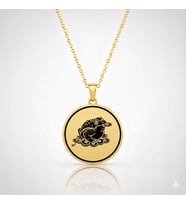 Kişiye Özel Feng Shui Zenginlik Kurbağası Gümüş Kolye Şans ve Bereket Tılsımı 925K Gümüş (Gold)