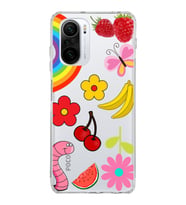 PrintiFy Xiaomi Poco F3 ile Uyumlu 1mm Slim Fit Water Color 5 Baskılı Şeffaf  Kılıf