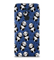 Xiaomi Redmi Note 9 Uyumlu Lansman Kılıf Panda Tasarımlı İçi Kadife Kapak-Lacivert (Şeffaf)