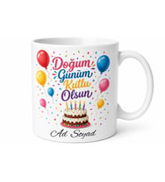 Happy Birthday To Me Baskılı Doğum Günüm Kutlu Olsun Kupa Bardak Hediye