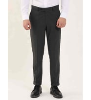 Koyu Gri Erkek Slim Fit Çizgili Klasik Pantolon