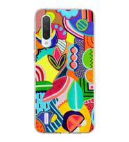 PrintiFy Xiaomi Mi 9 Lite ile Uyumlu 1mm Slim Fit Retro Renkler 6 Baskılı Şeffaf  Kılıf