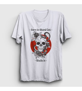 Presmono Unisex Beyaz Born To Stand Out Skulls In T-Shirt 507157tt