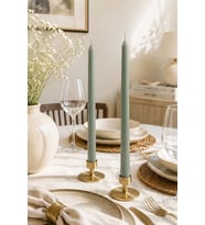 Düz Şamdan 2'li Mum - Mumelia Candles Doğal Soya Kutulu Dekoratif Mum - Adaçayı Yeşili