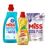 Miss Sıvı Çamaşır Deterjanı - Soda Plus - Arap Sabunu 3 lü Temizlik Seti