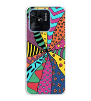 PrintiFy Xiaomi Redmi 10C ile Uyumlu 1mm Slim Fit Retro Colors 4 Baskılı Şeffaf  Kılıf