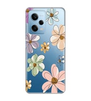 Redmi Note 12 Pro 5G Uyumlu Çiçek Tasarımlı Şeffaf Telefon Kılıfı