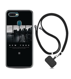 Oppo A5S A15 A16 A54 A55 A73 A74 Kılıf Boyun Askılı Silikon New York 1612