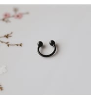 8 mm Düz Çelik Tragus Helix Piercing Rook Daith Siyah Renk Ucu Toplu (Çok Renkli)