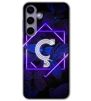Galaxy S24 Kılıf HD Desen Baskılı Kılıf - Dark Neon Yaprak Ç Harfi