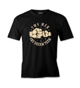 Two Man One Team Siyah Erkek Tshirt