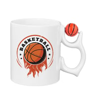 2 adet Basketbol Toplu Porselen Beyaz Kupa Bardak - Kutulu