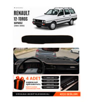 RENAULT 12 TOROS KAPAKSIZ (1969-2000) Uyumlu Torpido Örtüsü Torpido Kılıfı - Siyah Bej
