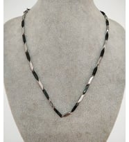 Siyah-Gri 4 mm 50 cm Çelik Kolye