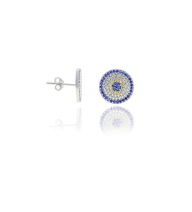 Nazar Boncuğu Tasarım Safir Zirkon Taşlı Kadın Küpe (M) 201025053