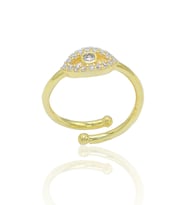 Zirkon Taşlı Gold Kaplama 925 Ayar Gümüş Kadın Yüzük 201024015