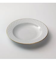 GÜRAL PORSELEN Alfa 6 Parça 22 Cm Çukur Yemek Tabağı Mat Altın File