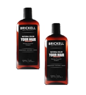 Brickell Erkeklere Için Saç Sakal Beyazlık Giderci Renklendirci Bakım Şampuanı 300 ml 2 Adet