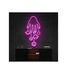 El Gezegenler Galaksi Figürlü Dekoratif Neon Tabela