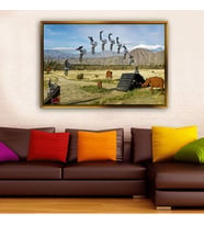 Altın Çerçeveli dekoratif tablo a2096 (Gold)