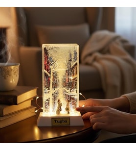 Kişiye Özel LED Işıklı Kış Masalı Temalı Dekoratif Gece Lambası