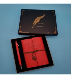 Defter Kalem Kırmızı Renk Dekoratif Hediyelik