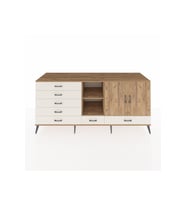 Kronos Konsol 4 Raflı 6 Çekmeceli 2 Kapaklı 220x59x99 Çam-Çam/Aytaşı