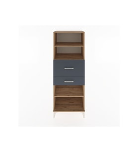 Hyperion Dolap 3 Raflı 2 Çekmeceli 60x44x163 Çam-Antrasit