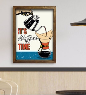 BK Gift Cafe & Bar & Restaurant Konseptli Doğal Masif Ahşap Çerçeveli Tablo 45x65cm-10