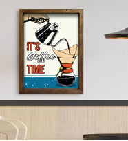 BK Gift Cafe & Bar & Restaurant Konseptli Doğal Masif Ahşap Çerçeveli Tablo 45x65cm-10