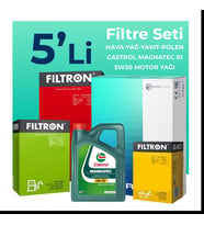 Filtron Fiat Punto 1.3 Dizel Filtre Bakım Seti Castrol Motor Yağlı EURO 5 (2012-2017) 5 Li