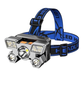 Şarjlı 5 Led 4 Modlu Cob Led Avcı Balıkçı Kamp Süper Kafa Lambası Model 212