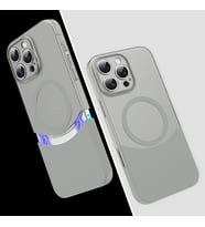 Apple iPhone 16 Pro Uyumlu Kılıf M-Safe Şarj Özellikli Mıknatıslı Zore Duble Kapak (Gri)