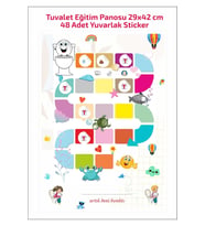 Eğlenceli Ve Eğitici Tuvalet Eğitimi Panosu 29x42cm Pcv Kaplı + 48 Adet Sticker