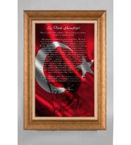 Çerçeveli Paspartulu Atatürk Tablo a94 (Gold)
