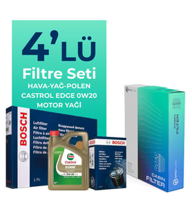 BOSCH Ford Fiesta 1.0 Benzin Filtre Bakım Seti Castrol Motor Yağlı (2017-2020) 4 Lü